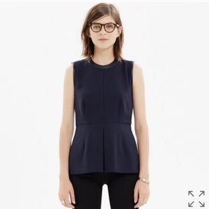 Madewell leather trim peplum top